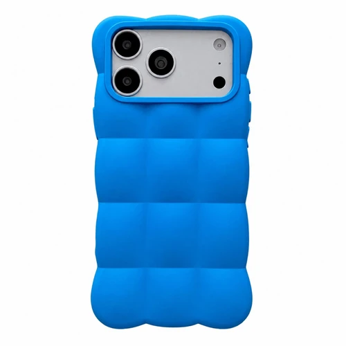 iPhone 18 Pro Solid Color Cloud Square TPU Phone Case - Blue