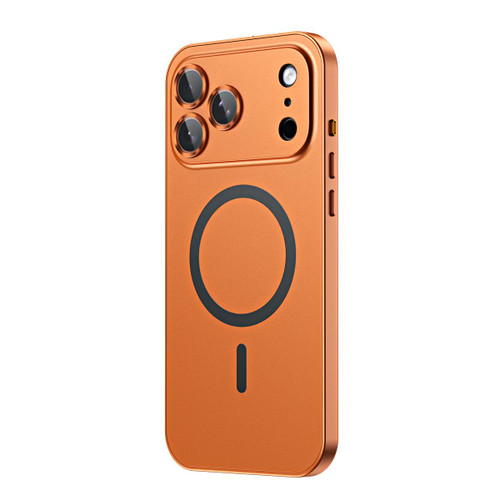 iPhone 18 Pro Spring Buckle MagSafe Magnetic Metal Phone Case - Orange