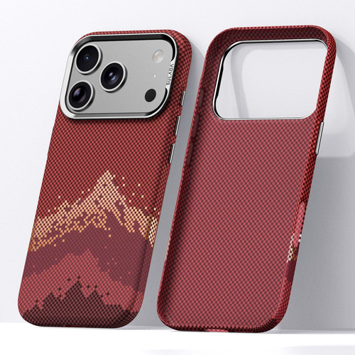 iPhone 18 Pro SULADA Kevlar Pixel Grid Texture Skin Feel Phone Case - Red