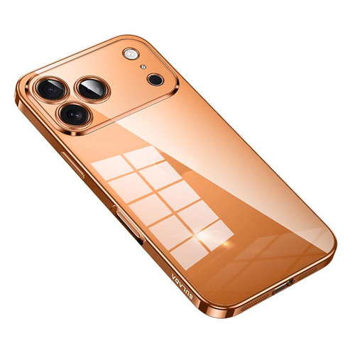 iPhone 18 Pro SULADA Shine Through Series Plating TPU Transparent Phone Case - Orange