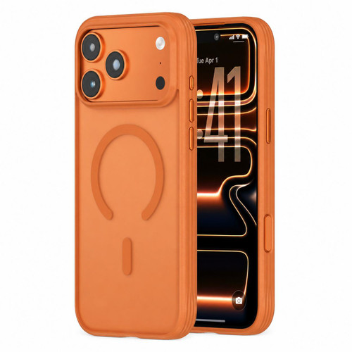 iPhone 18 Pro Textured Non-slip Shockproof Magnetic Phone Case - Orange