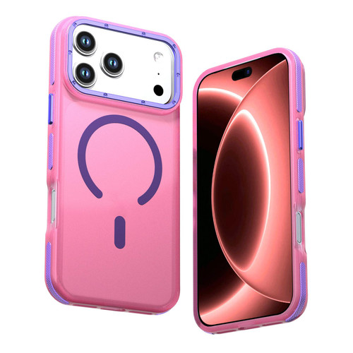iPhone 18 Pro Two-tone Contrast Magnetic Phone Case - Pink