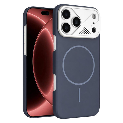 iPhone 18 Pro Ultra-thin Gold Armor PC Magnetic Phone Case - Carbon Gray