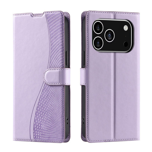iPhone 18 Pro Voltage Ultra-thin Dot Leather Phone Case - Purple