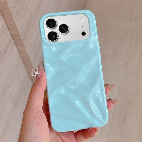 iPhone 18 Pro Water Ripple Electroplating Paint TPU Phone Case - Sky Blue