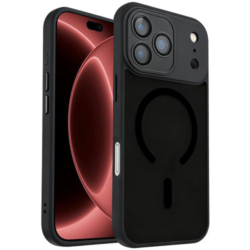 iPhone 18 Pro XDcase Skin Feel Magnetic Frosted Phone Case with Lens Film - Black