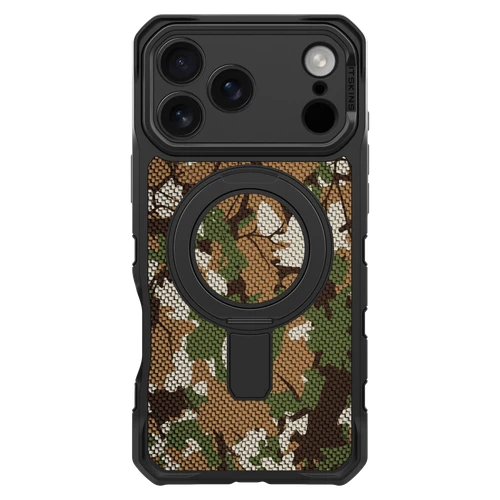 Itskins - Supremer Stand Nylon Magsafe Case for Apple iPhone 17 Pro / 18 Pro - Camouflage Green