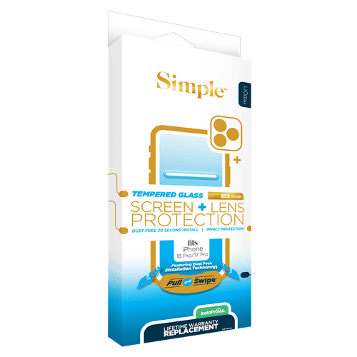 Simple - Guided Screen Camera Protector Bundle for iPhone 18 Pro - Clear