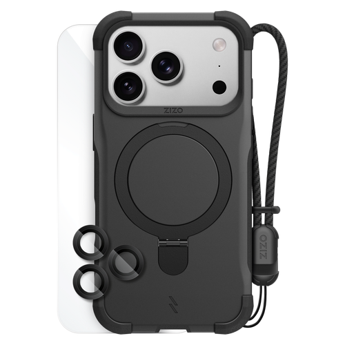 Zizo - Bravix 4-in-1 Magsafe Case Bundle for Apple iPhone 18 Pro - Black