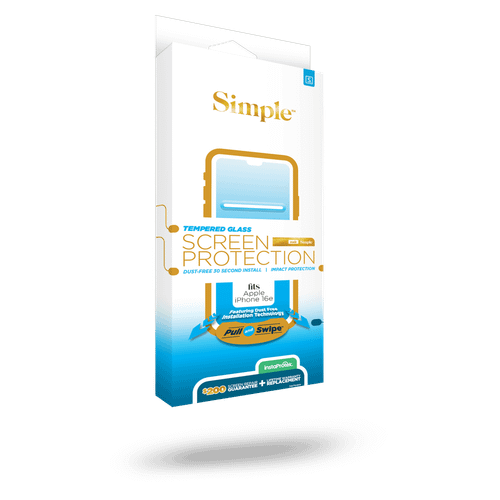 Simple - 200 Dust Removal Guided Tempered Glass Screen Protector For Apple iPhone 16e - Clear