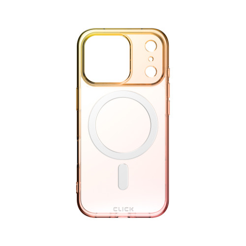 CLICK Clear Ombre MagSafe Series iPhone 18 Pro / 17 Pro Case - Yellow Pink