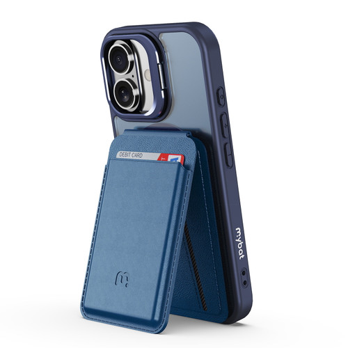 MyBat InFrame MagSafe Case with Kickstand + MagStash Wallet Folio for Apple iPhone 16 - Cobalt / Blue