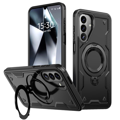 EDGE Mag Duo Case with Magnetic Kickstand Ring for Samsung Galaxy A27 5G - Black