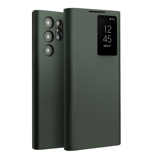 QIALINO - Galaxy S24 Ultra 5G Magnetic Genuine Leather Phone Case - Green
