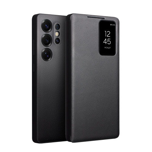 QIALINO - Galaxy S25 Ultra 5G Magnetic Genuine Leather Phone Case - Black