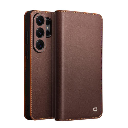 QIALINO - Galaxy S26 Ultra 5G Classic Gen2 Genuine Leather Phone Case - Brown