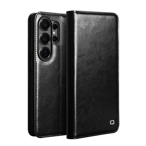 QIALINO - Galaxy S26 Ultra 5G Genuine Leather Phone Case - Black