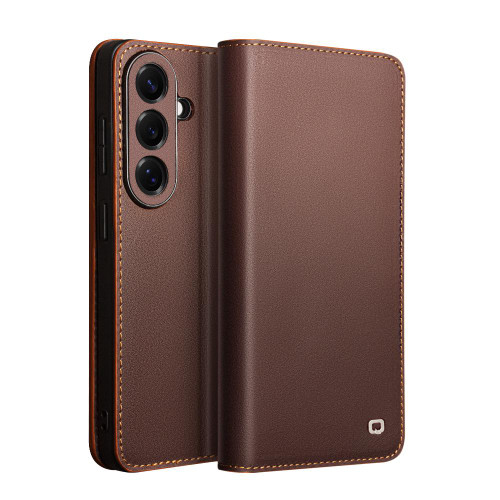 QIALINO - Galaxy S26+ 5G Classic Gen2 Genuine Leather Phone Case - Brown