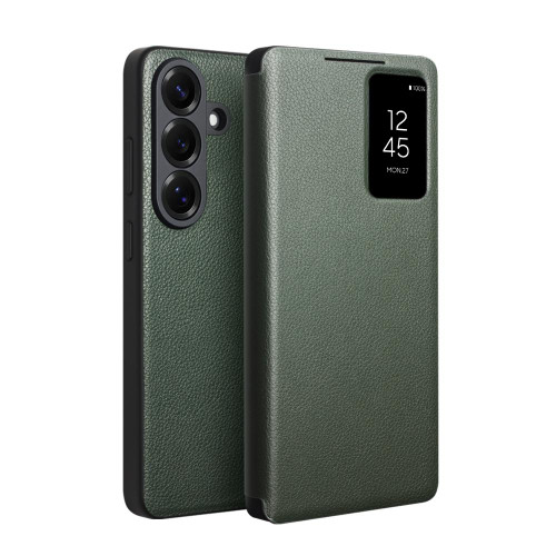 QIALINO - Galaxy S26+ 5G Magnetic Genuine Leather Phone Case - Green