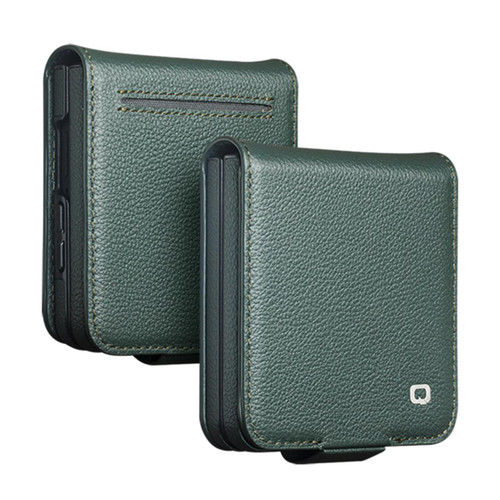 QIALINO - Galaxy Z Flip8 5G Classic Gen2 Genuine Leather Phone Case - Green