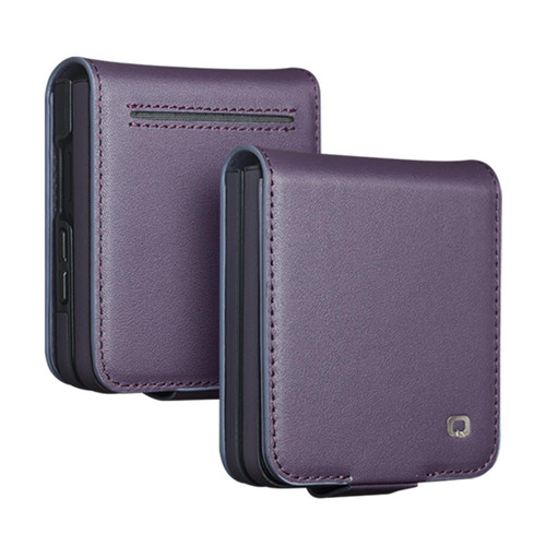 QIALINO - Galaxy Z Flip8 5G Classic Gen2 Genuine Leather Phone Case - Purple