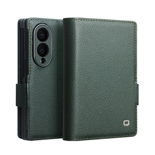QIALINO - Galaxy Z Fold8 5G Classic Gen2 Genuine Leather Phone Case - Green