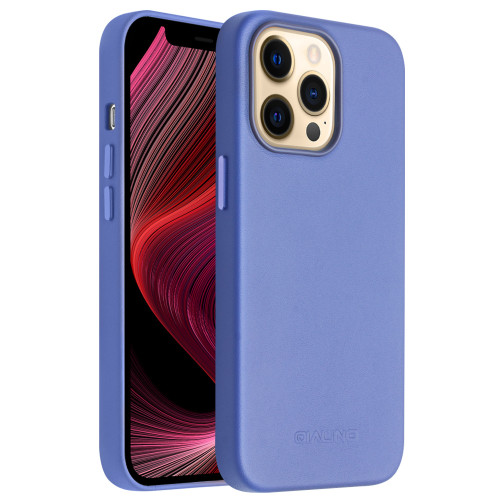 QIALINO - iPhone 13 Pro Nappa Cowhide MagSafe Magnetic Protective Case - Blue