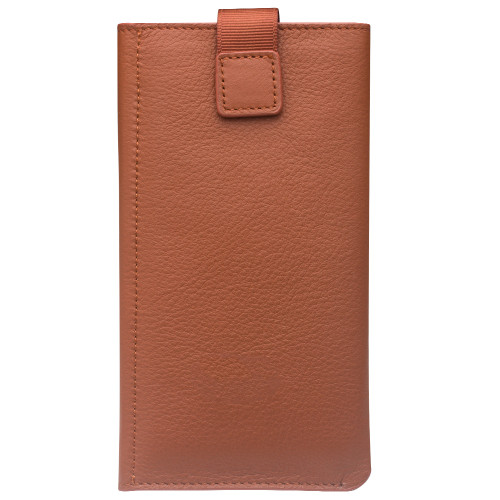 QIALINO - iPhone X / XS Nappa Texture Top-grain Leather Horizontal Flip Wallet Case with Card Slots - Brown