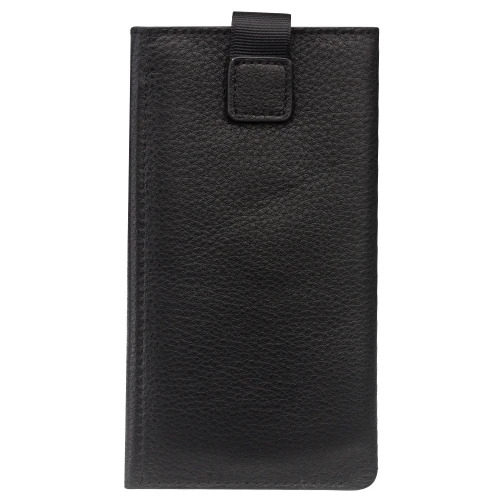 QIALINO - iPhone X / XS Nappa Texture Top-grain Leather Horizontal Flip Wallet Case with Card Slots - Black