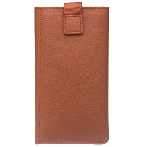 QIALINO - iPhone XS Max Nappa Texture Top-grain Leather Horizontal Flip Wallet Case with Card Slots - Brown