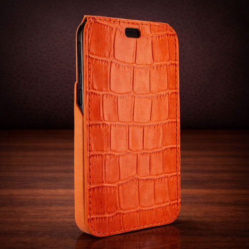 Piel Frama 815 Orange Crocodile iMagnum Leather Case for Apple iPhone Xr