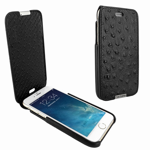 Piel Frama 676 Black Ostrich iMagnum Leather Case for Apple iPhone 6 / 6S / 7 / 8