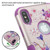 MyBat TUFF Hybrid Protector Cover [Military-Grade Certified] for Apple iPhone XS Max - Purple Stargazers Textured Rose Gold / Electric Purple