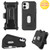 Asmyna Grip Stand Protector Case Combo (with Black Holster)(with Card Wallet) for Apple iPhone 12 mini (5.4) - Black / Black