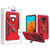 Asmyna Hybrid Protector Cover (with Ring Stand) for Lg K51 - Red / Black