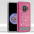 Asmyna Diamante FullStar Protector Cover for Samsung Galaxy S9 - Hot Pink / Iron Gray