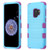 MyBat TUFF Hybrid Protector Cover [Military-Grade Certified] for Samsung Galaxy S9 - Metallic Baby Blue Brushed / Electric Purple