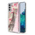 MyBat Quicksand Glitter Hybrid Protector Cover for Samsung Galaxy S21 Plus - Eiffel Tower & Pink Hearts