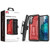 MyBat Pro Warrior Series Hybrid Case Combo (with Black Holster) for Samsung Galaxy S21 Plus - Transparent Red / Black