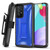 MyBat Pro Warrior Series Case with Holster and Tempered Glass for Samsung Galaxy A52 5G - Blue