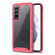 MyBat Splash Hybrid Case for Samsung Galaxy S21 Fan Edition - Highly Transparent Clear / Red