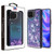 MyBat Quicksand Glitter Hybrid Protector Cover for Motorola Moto One 5G - Hearts & Purple