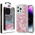 MyBat Quicksand Glitter Hybrid Protector Cover for Apple iPhone 14 Pro (6.1) - Heart Vines