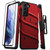 ZIZO BOLT Series for Galaxy S21 Case with Screen Protector Kickstand Holster Lanyard - Red & Black