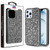 MyBat Encrusted Rhinestones Hybrid Case for Apple iPhone 12 Pro Max - Electroplated Gun Metal / Iron Gray