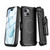 MyBat Pro Antimicrobial Maverick Series w/ MagSafe Case with Holster and Tempered Glass for Apple iPhone 15 - Black / Black