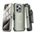 MyBat Pro Antimicrobial Maverick Series w/ MagSafe Case with Holster and Tempered Glass for Apple iPhone 15 Pro - Gray / Black