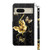 Google Pixel 8 3D Painted Pattern Leather Phone Case - Golden Butterfly