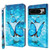 Google Pixel 8 3D Painting Pattern Flip Leather Phone Case - Three Butterflies Google Pixel 8 3D Painting Pattern Flip Leather Phone Case - Three Butterflies
