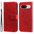 Google Pixel 8 7-petal Flowers Embossing Leather Phone Case - Red